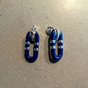EUC Navy Blue Clip On Earrings